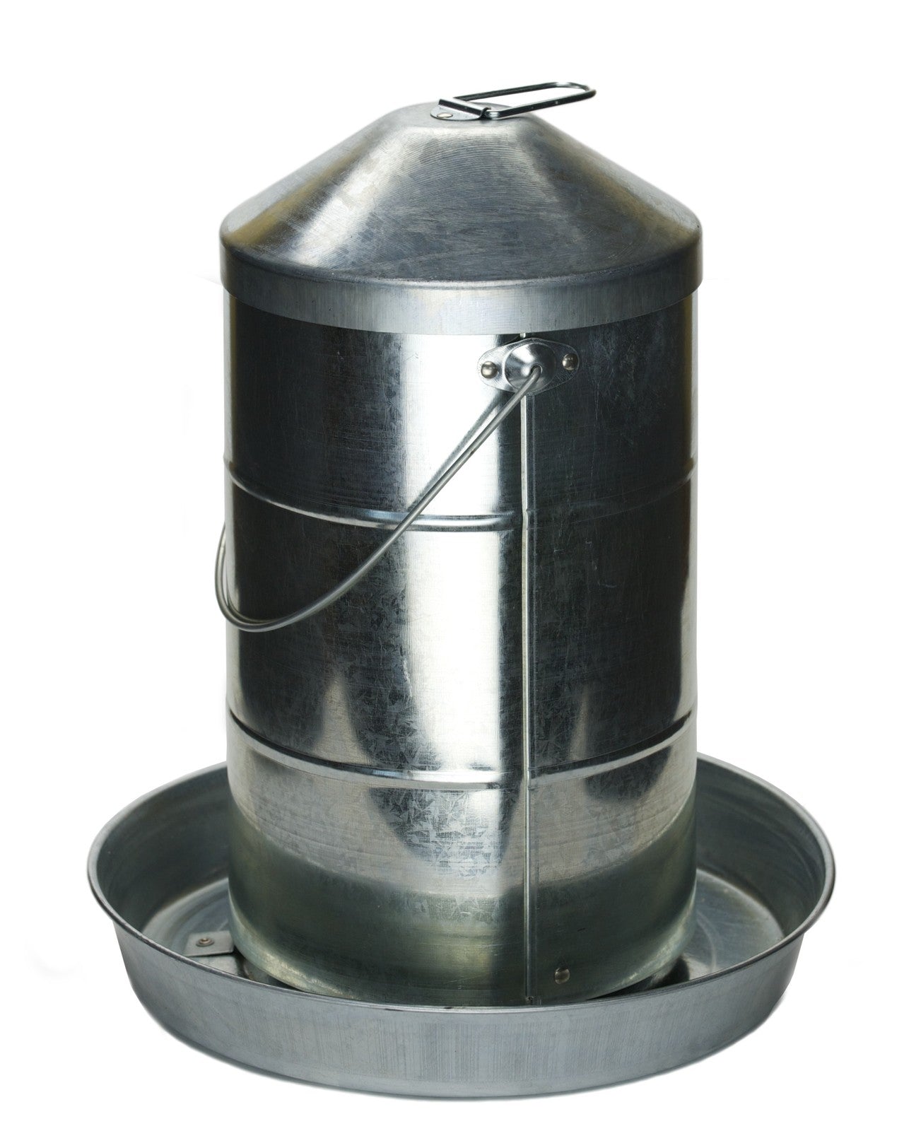 Galvanised Poultry Feeder W/hanging Handle 15l