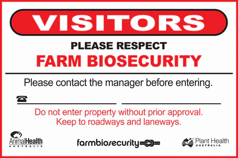 Poly Farm Biosecurity Sign 600mm X 400mm