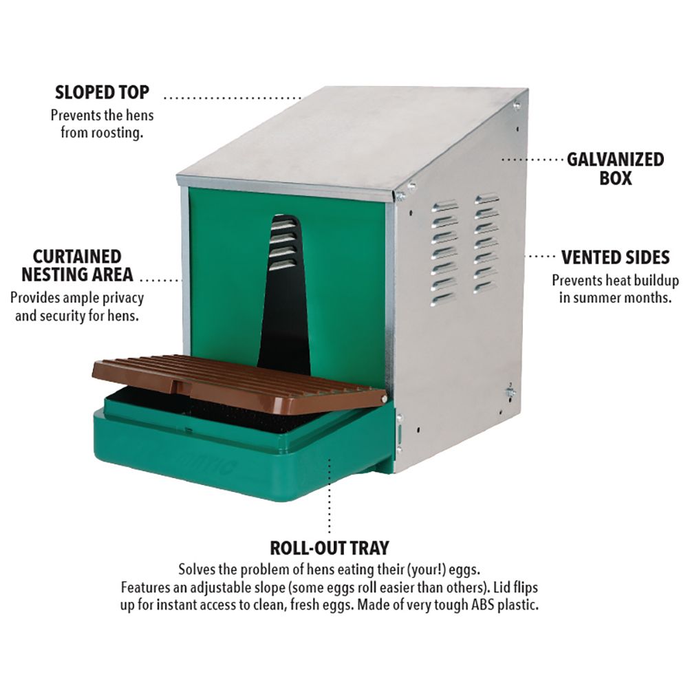 Shoof Poultry Nest Box - Roll Away - Nestomatic