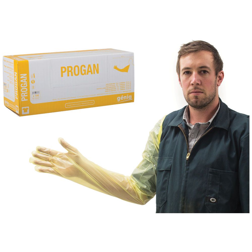 Shoof Genia Exam Progan Yellow Gloves (m) Pk100