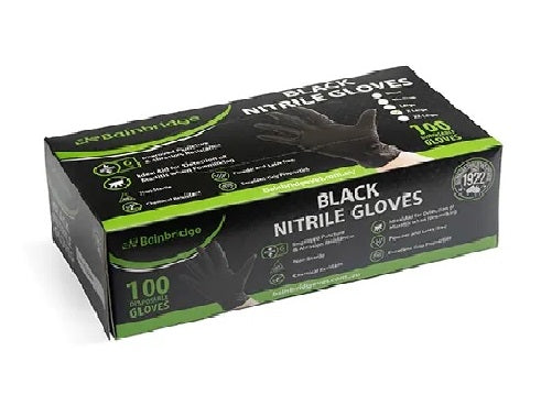 Bainbridge Black Nitrile Gloves -extra Large 100pk