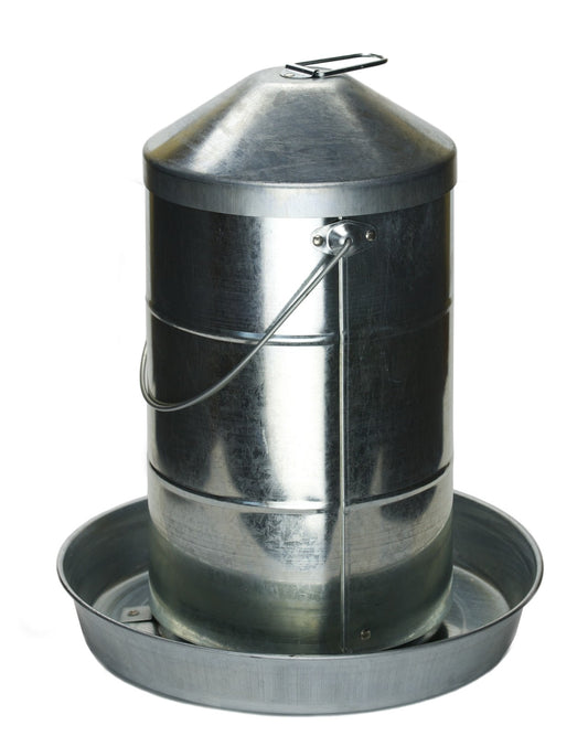 Galvanised Poultry Feeder W/hanging Handle 15l 