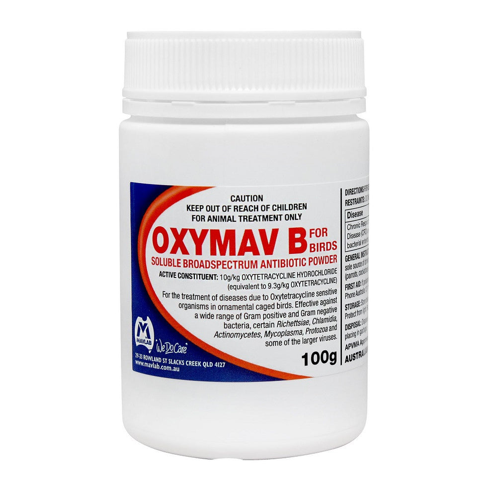 Mavlab Oxymav B Bird Powder (antibiotic) 100g – Binghams