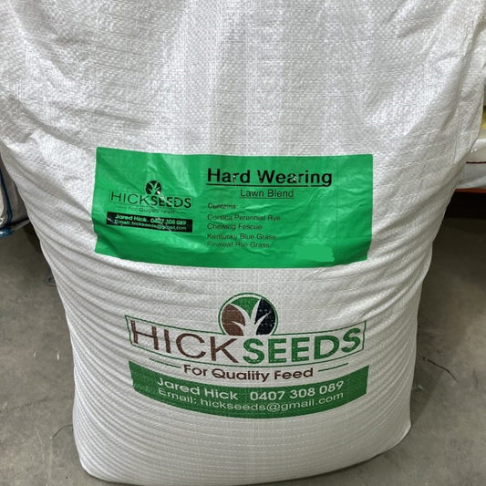 Hicks Seeds Hard Wearing Lawn Blend 10kg 