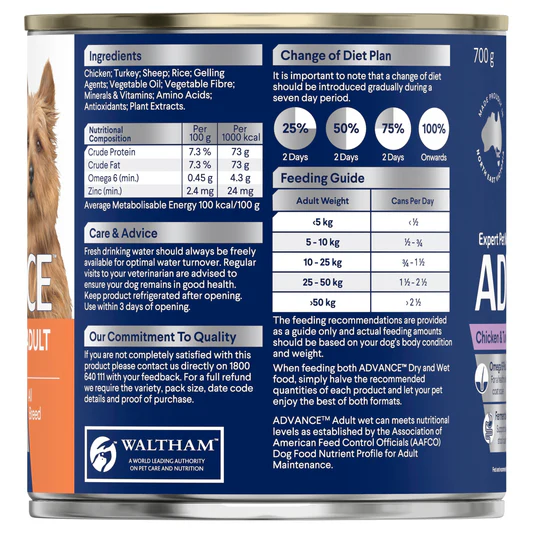 Advance *adult* Cans Chkn & Turkey 12x700g 