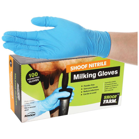 Shoof Milking Gloves Long Nitrile 100pk