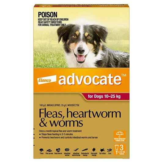 Advocate For Dogs 10 - 25kg Pk3 