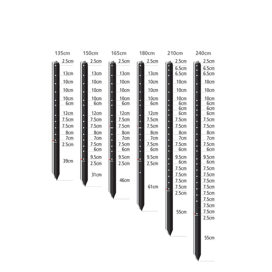 Whites Steel Post Black 45cm 