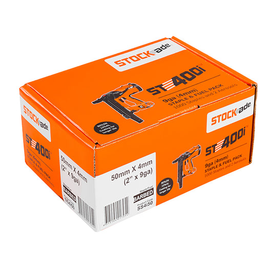 Stock-ade Impulse Barbed Staples Qty1000 [sz:50 X 4mm]