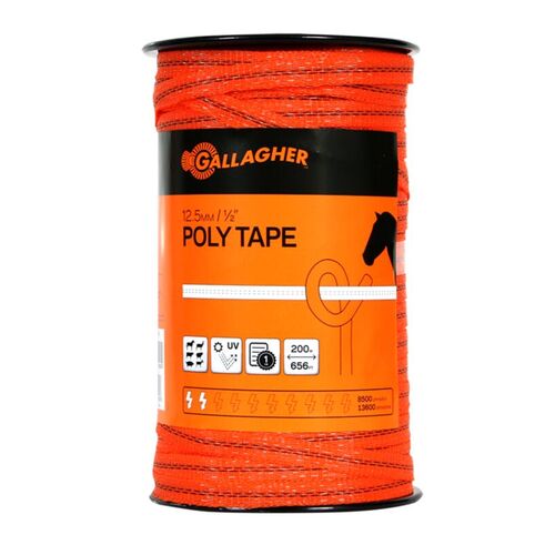 Gallagher Poly Tape 12.5mm X 200m [clr:orange]