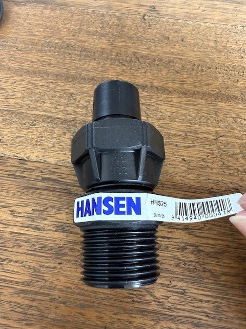 Hansen 25mm Male Straight Coupling 
