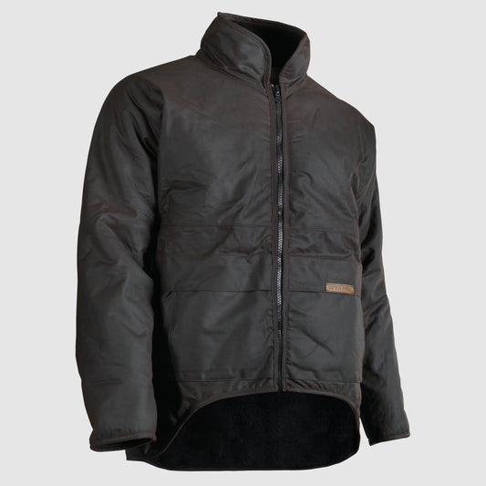 Styx Mill Oilskin Brown Long Sleeve Jacket Small