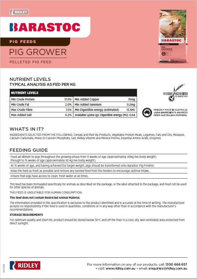 Barastoc Pig Grower 20kg